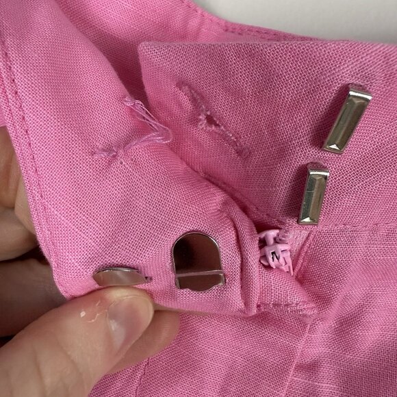 Petal & Pup Laurent Pink Linen Blend Tailored High Waist Shorts Size M Flaw - Picture 7 of 9